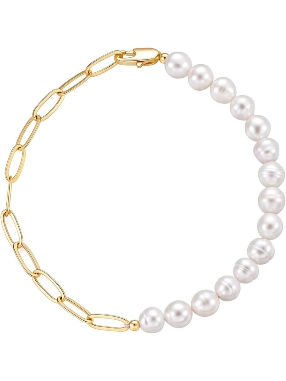 Dainty Freshwater Pearl Bracelet for Women | Beaded 14K Gold Plated Jewelry